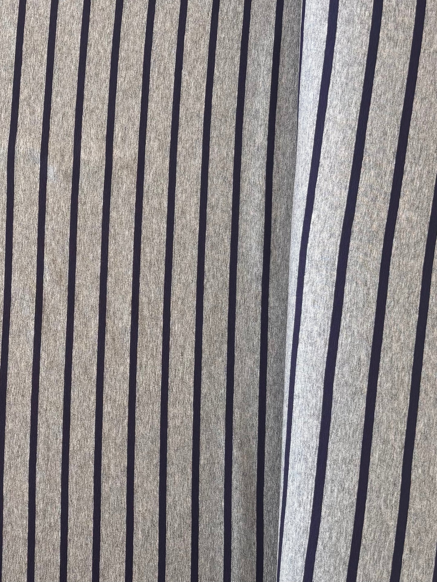 Deadstock Jersey - Heather Grey with Navy Stripe