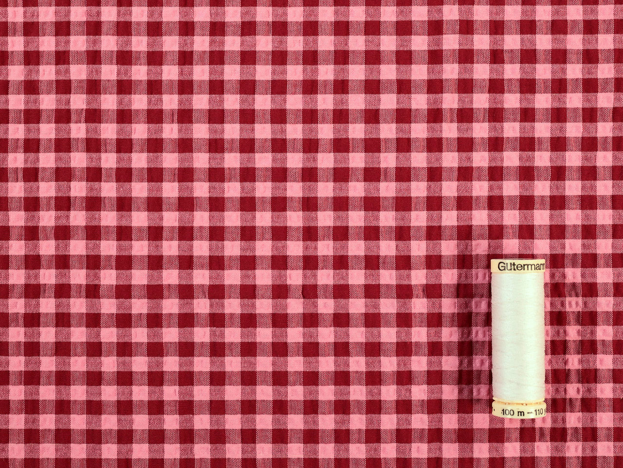 Rowan Gingham Seersucker - Red & Pink