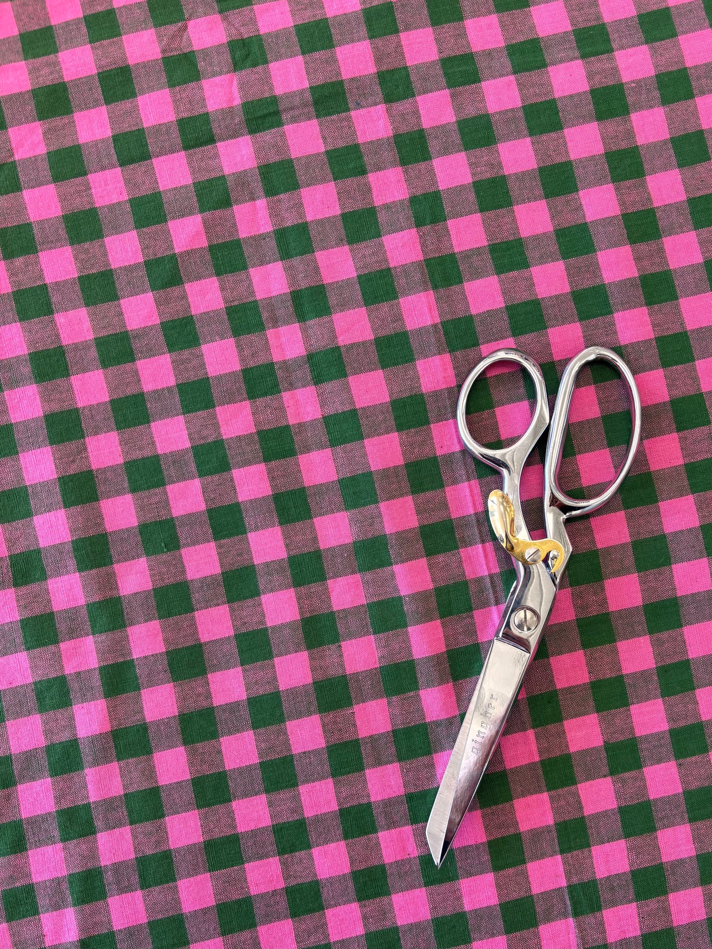 Cotton Handwoven - Green & Pink Check