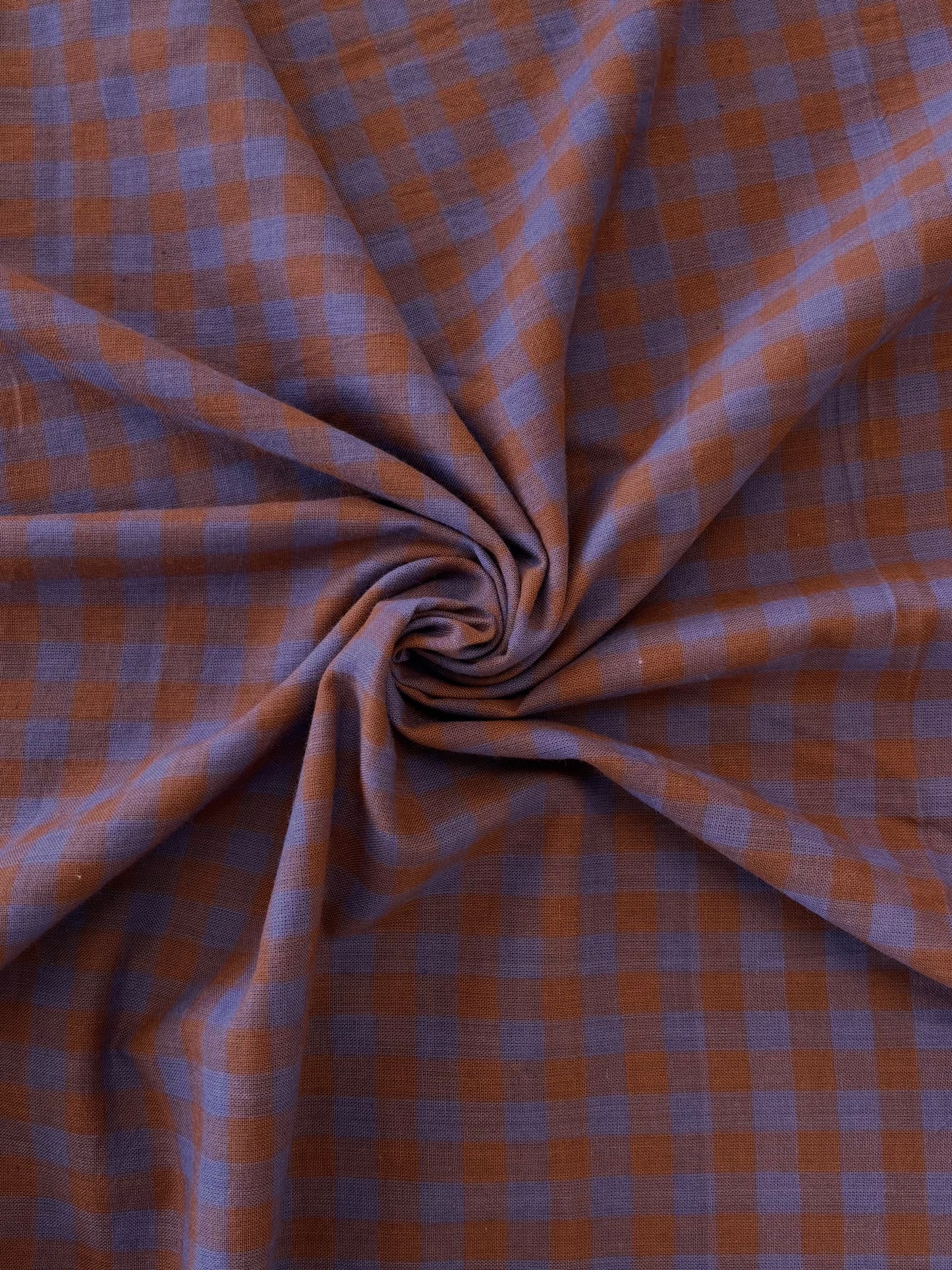 Cotton Handwoven - Brown & Purple Check