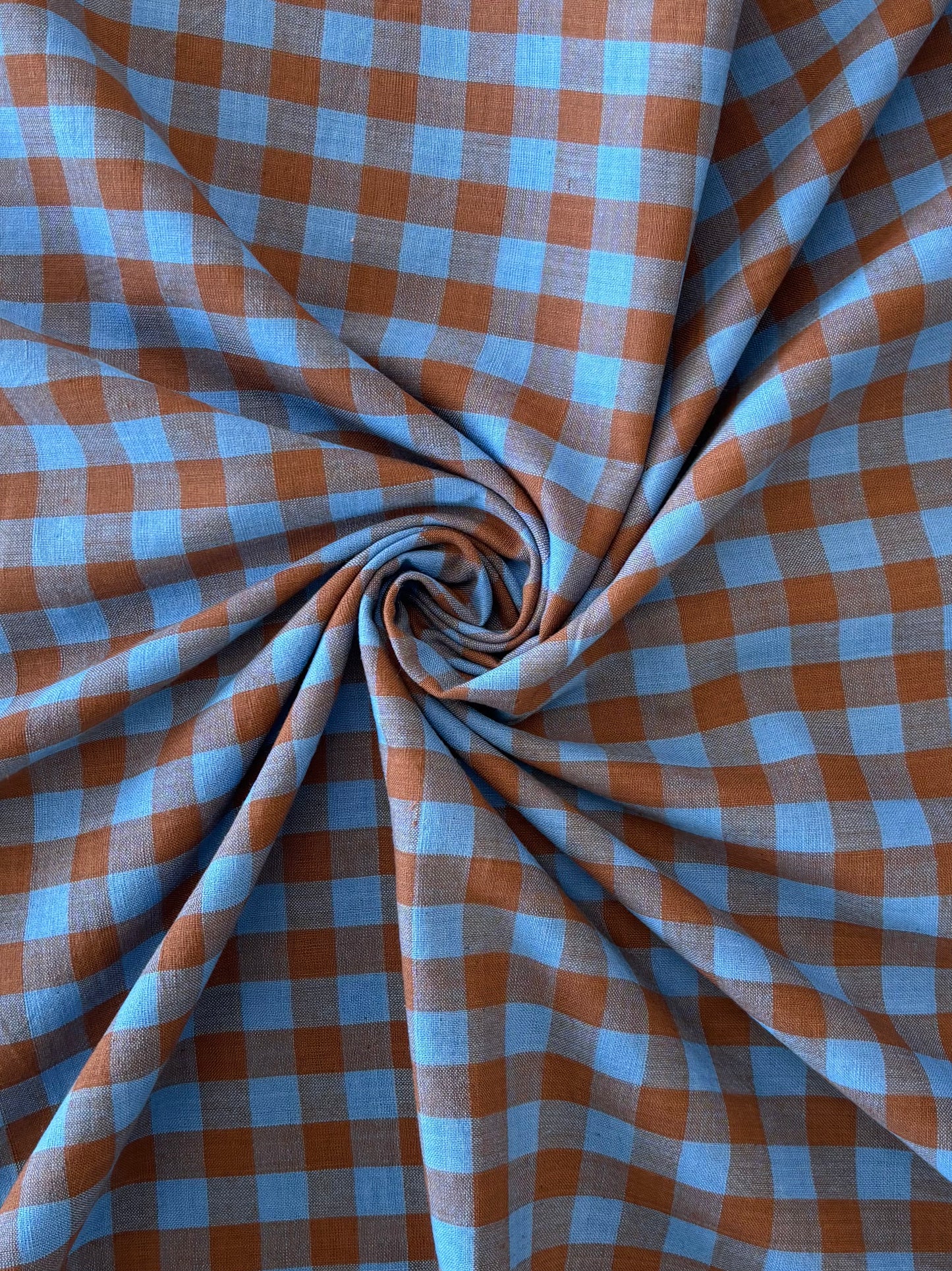 Cotton Handwoven - Blue & Brown Check