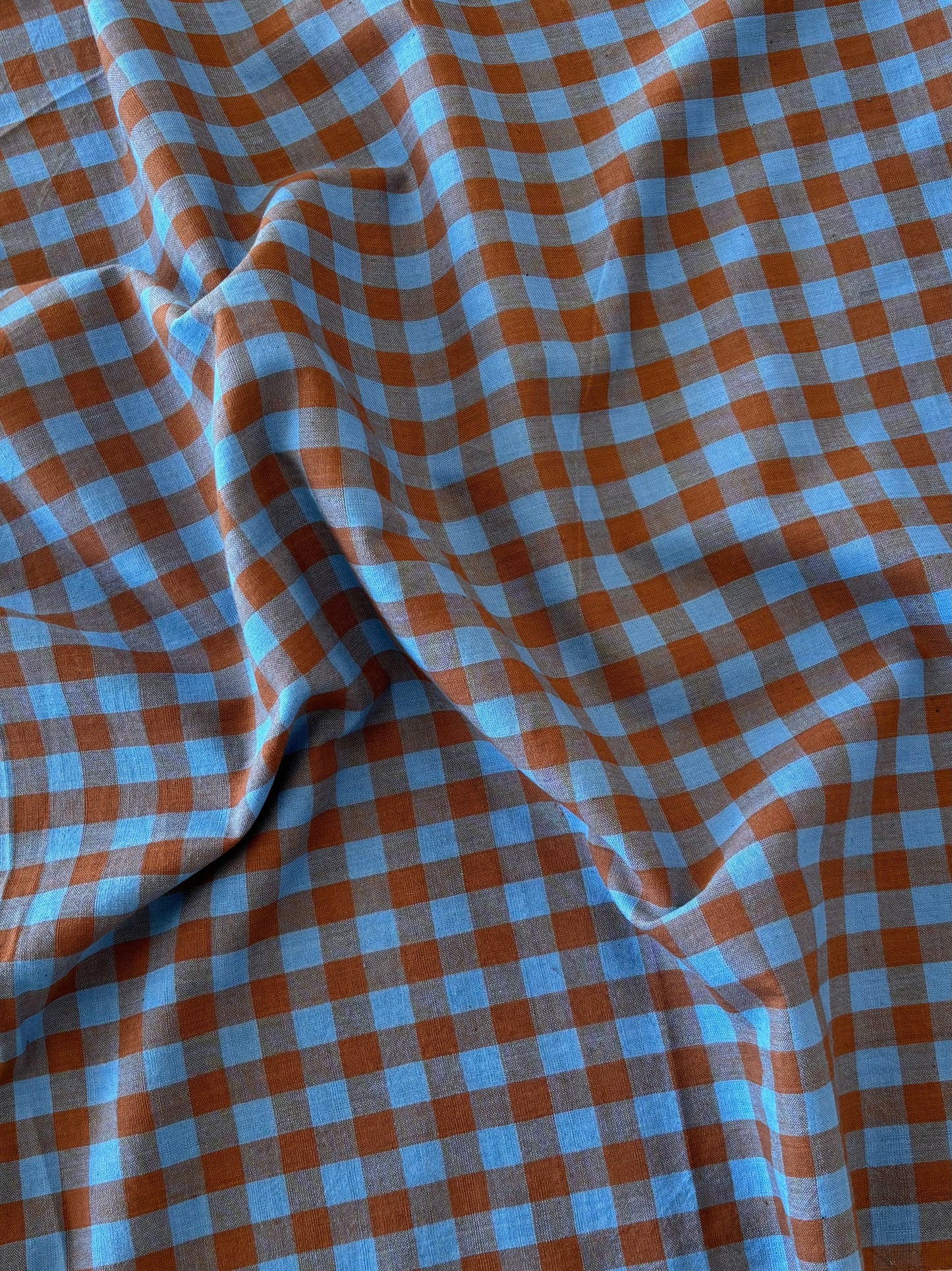 Cotton Handwoven - Blue & Brown Check