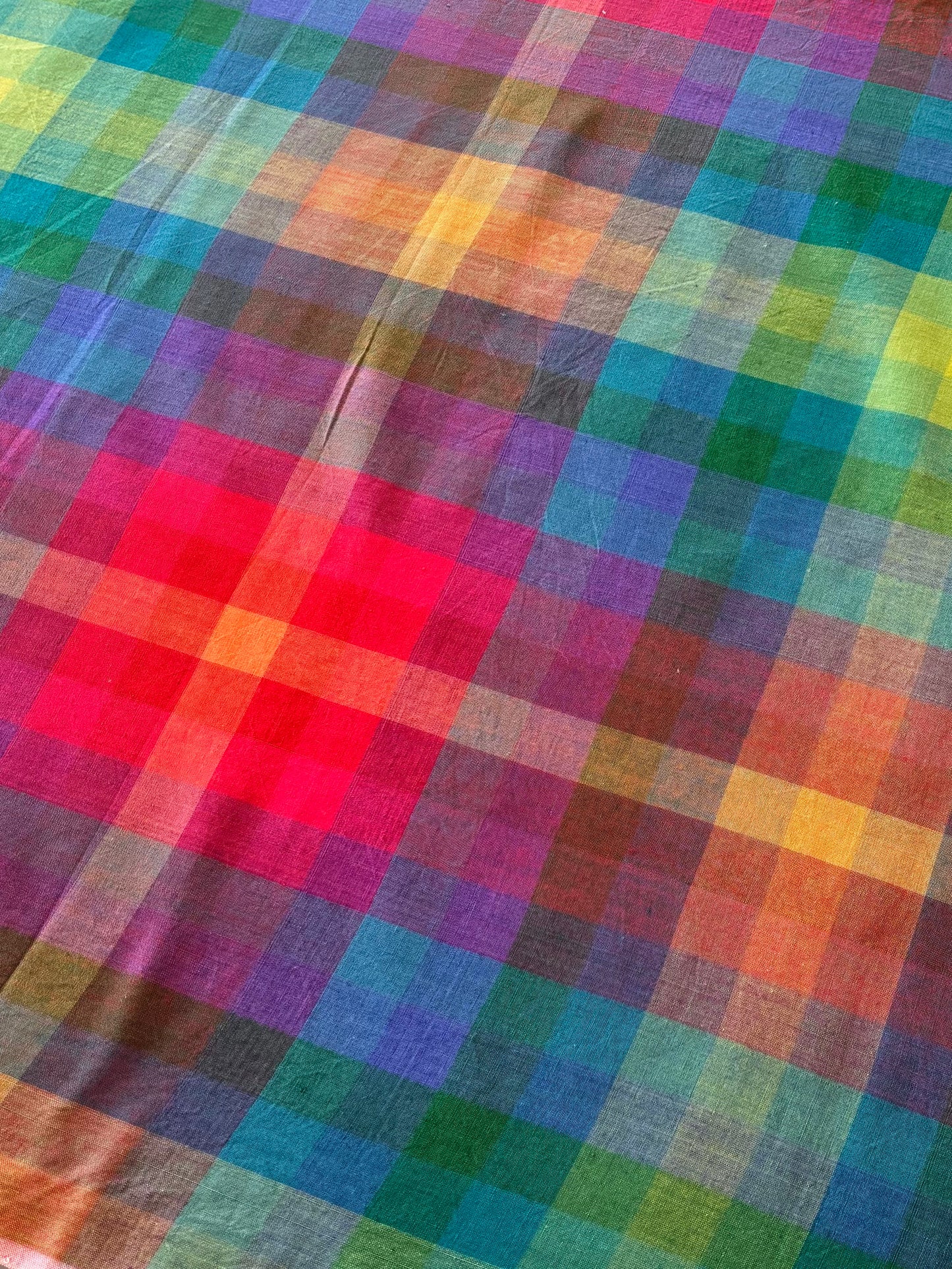 Cotton Handwoven - Rainbow  Prism Check
