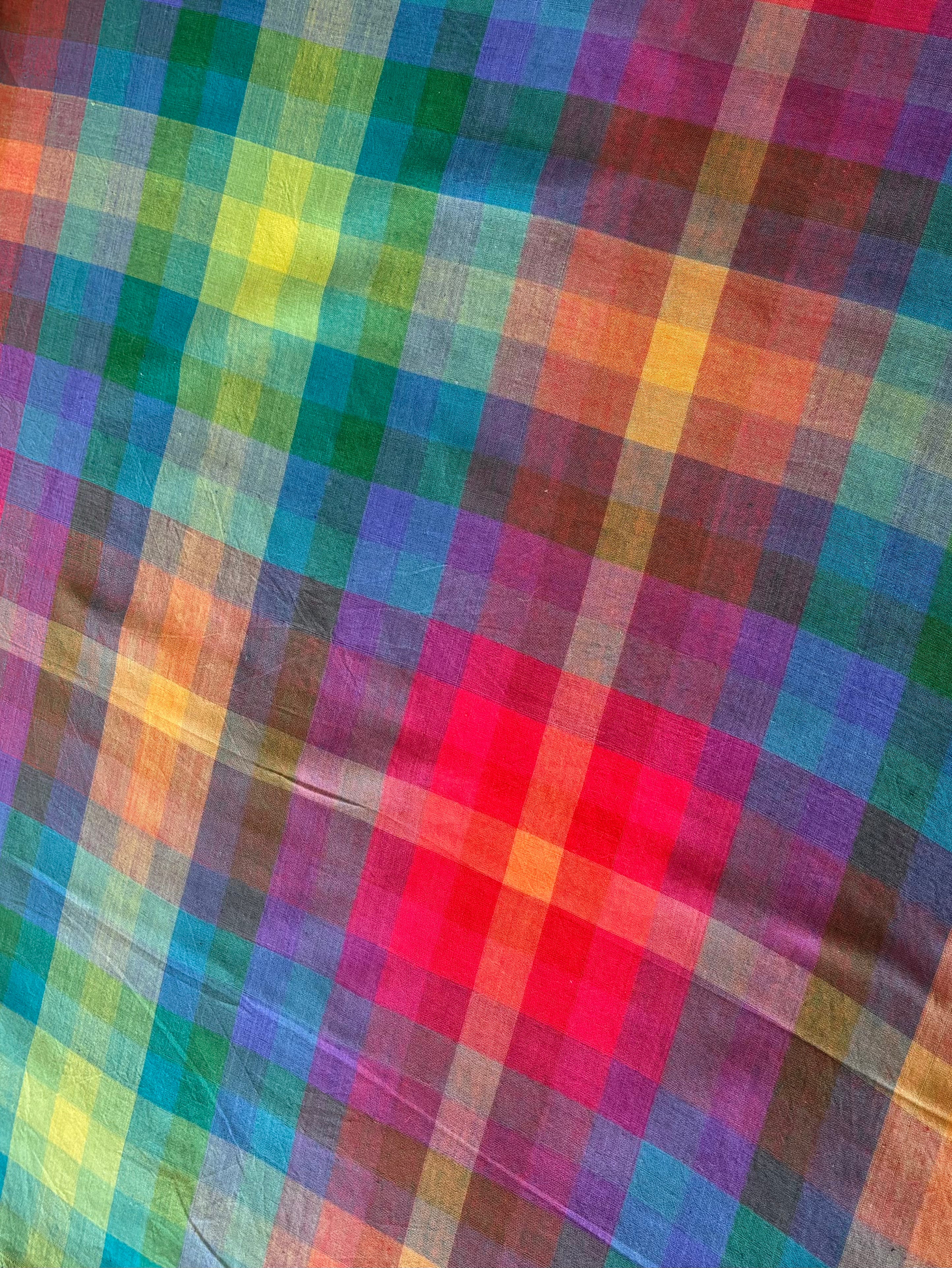 Cotton Handwoven - Rainbow  Prism Check
