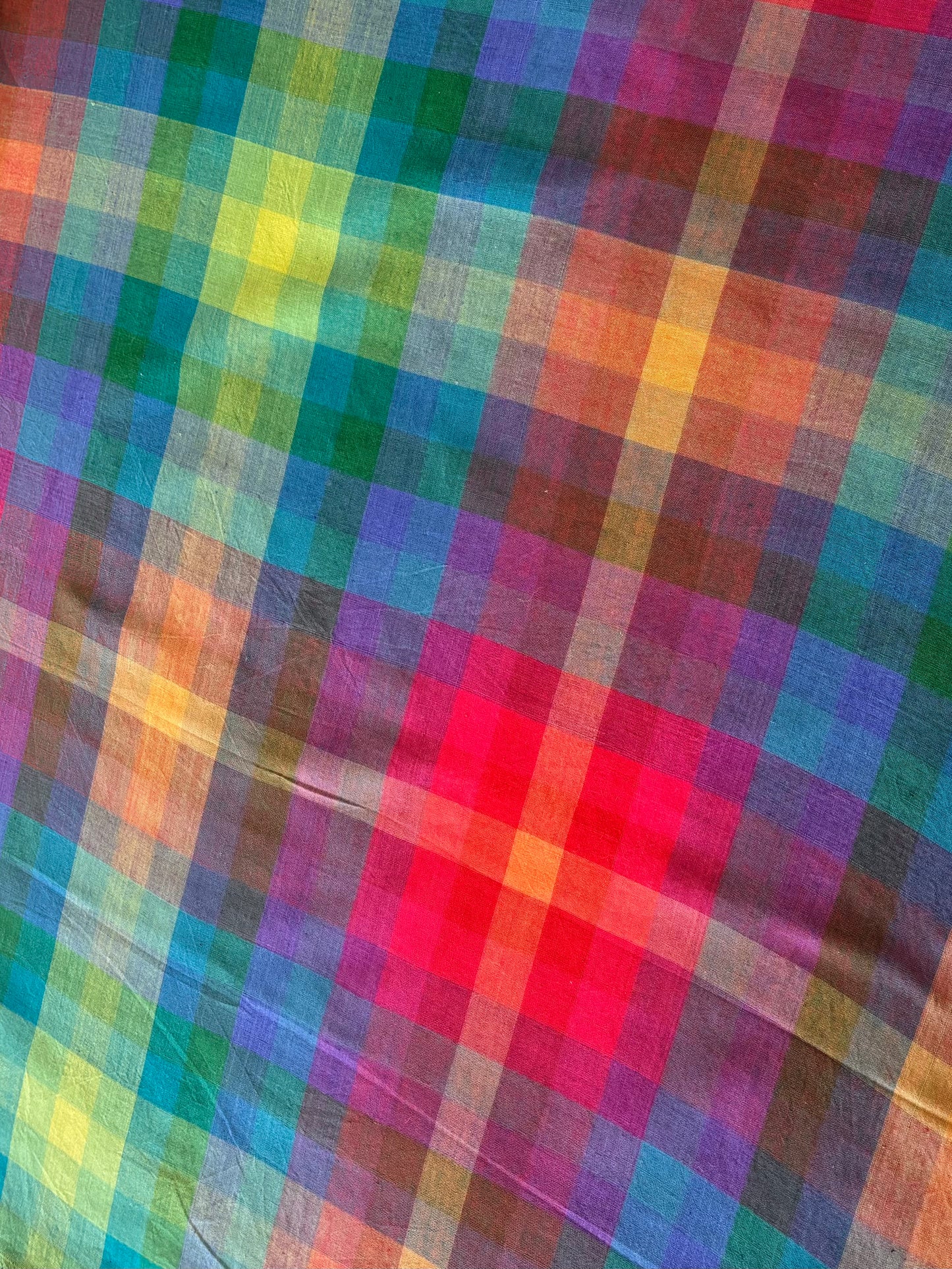 Cotton Handwoven - Rainbow  Prism Check