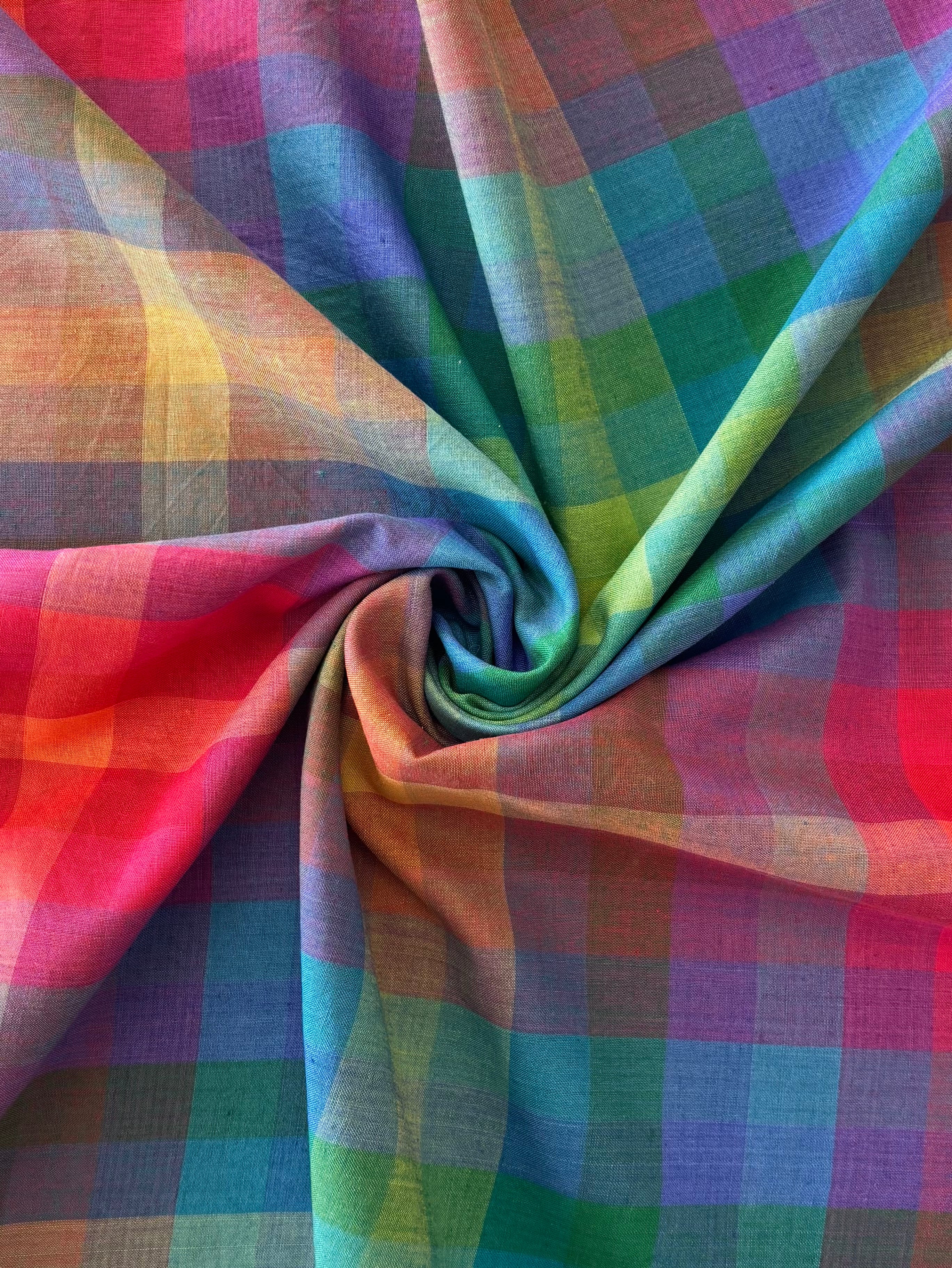 Cotton Handwoven - Rainbow  Prism Check
