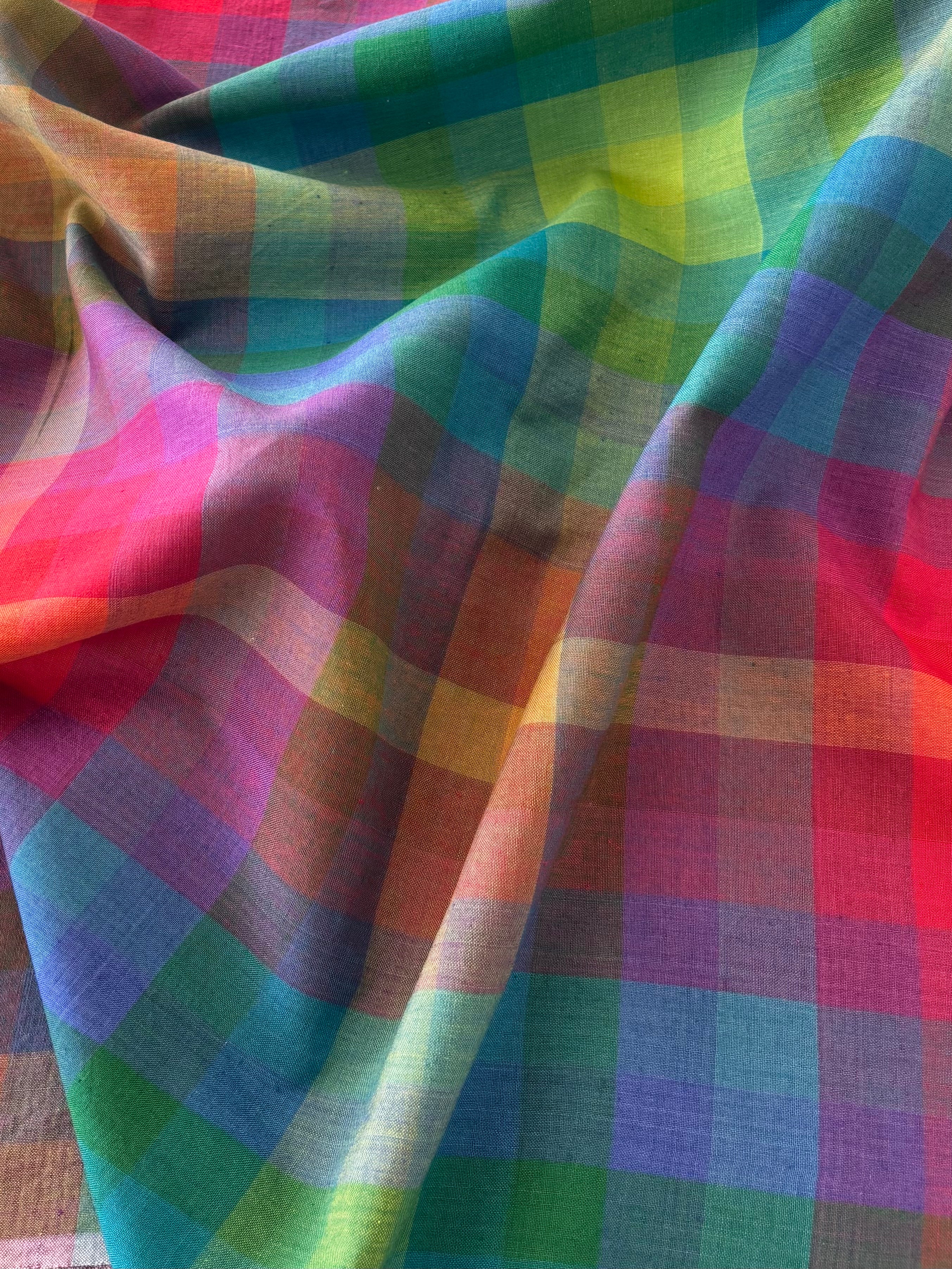 Cotton Handwoven - Rainbow  Prism Check