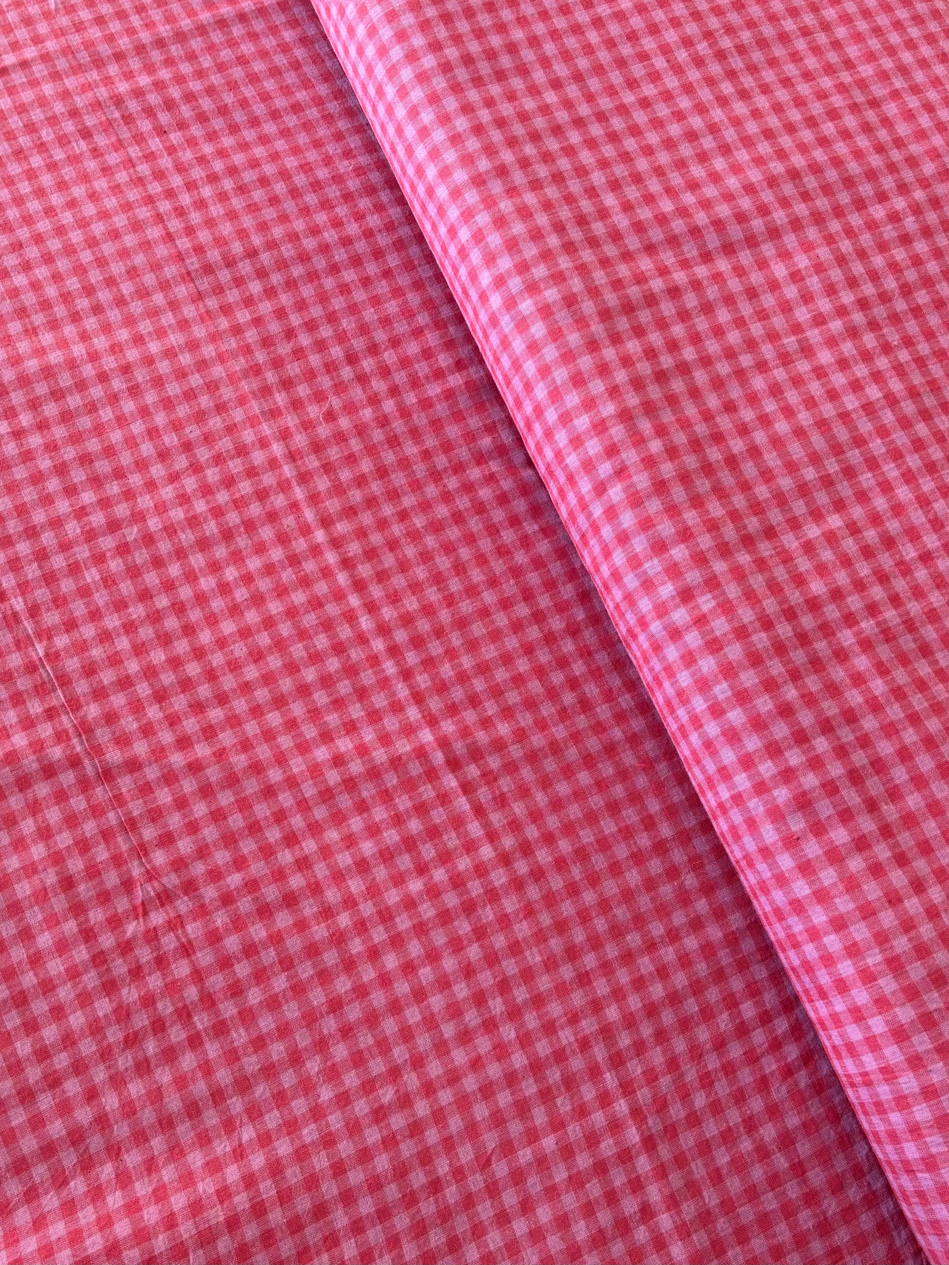 Handloom Cotton - Pink Mini Check