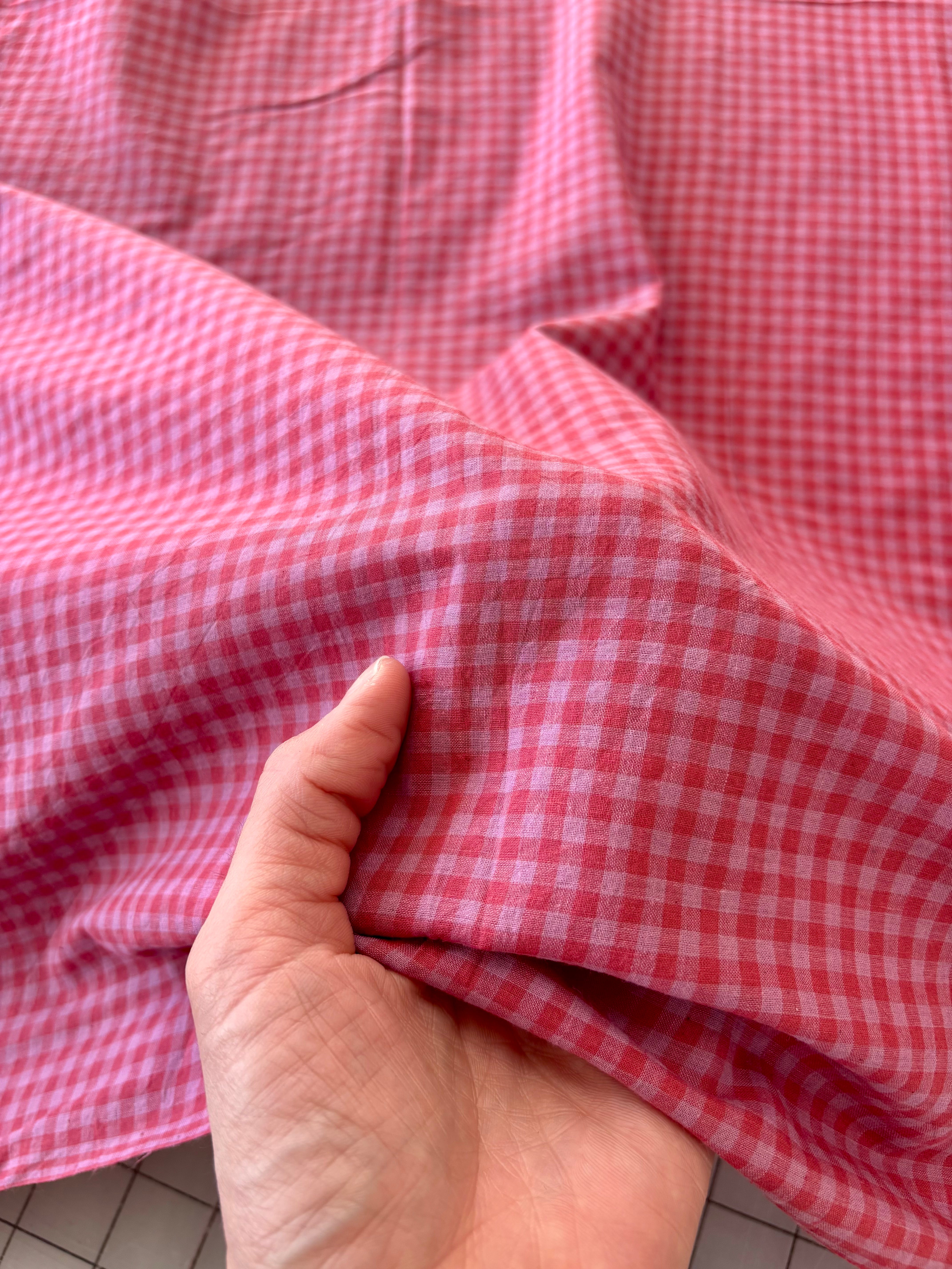 Handloom Cotton - Pink Mini Check