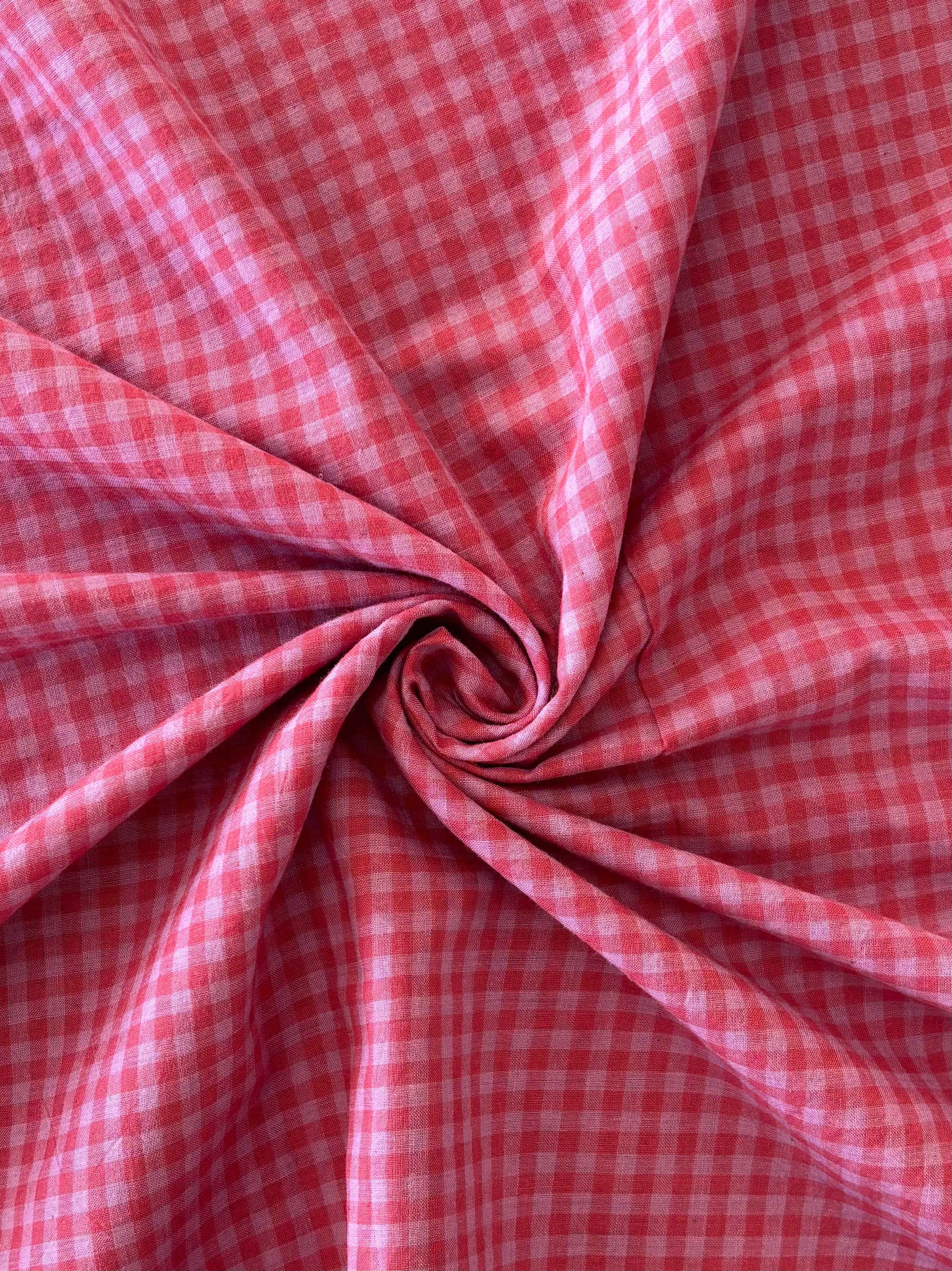 Handloom Cotton - Pink Mini Check