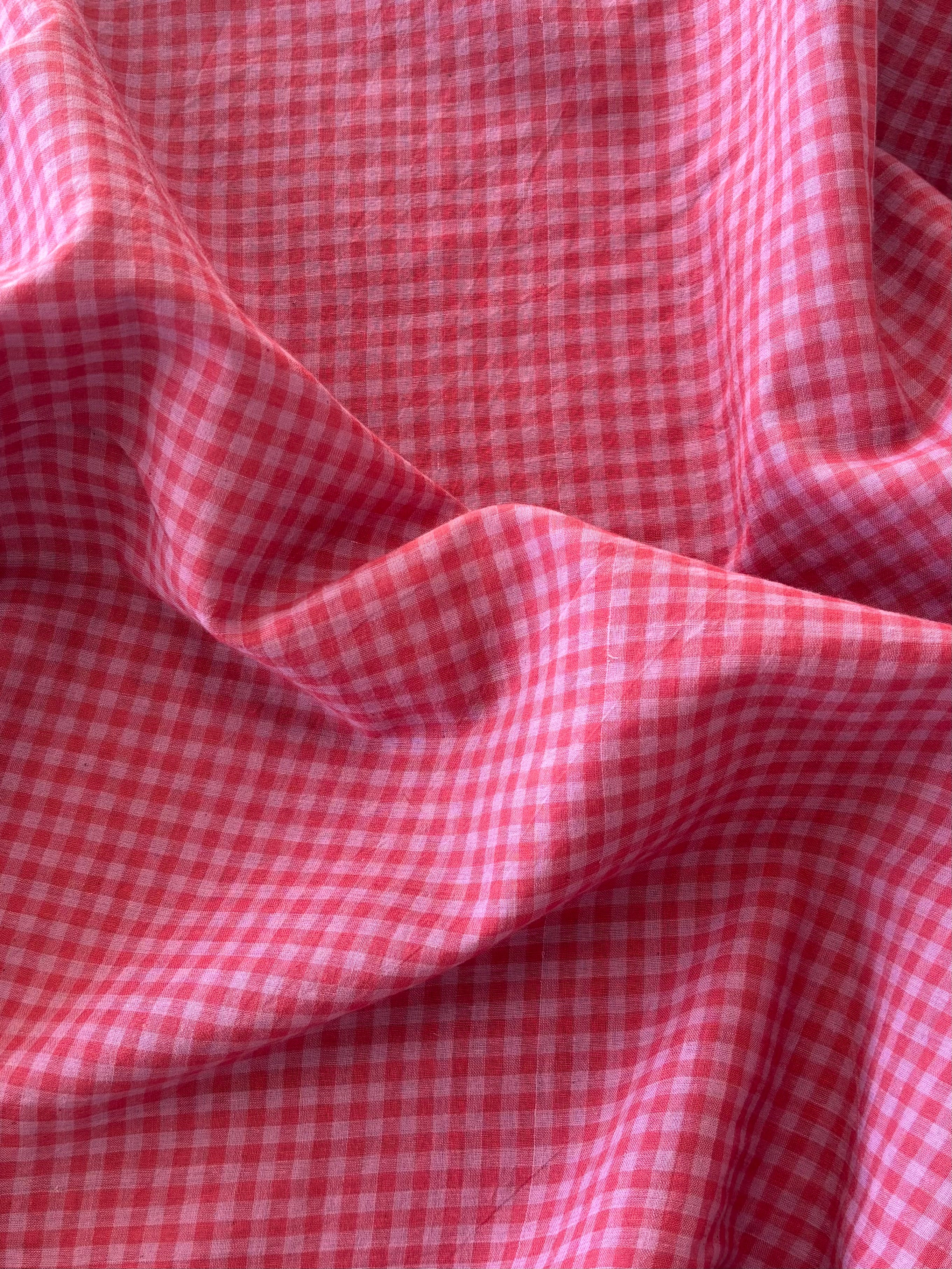 Handloom Cotton - Pink Mini Check
