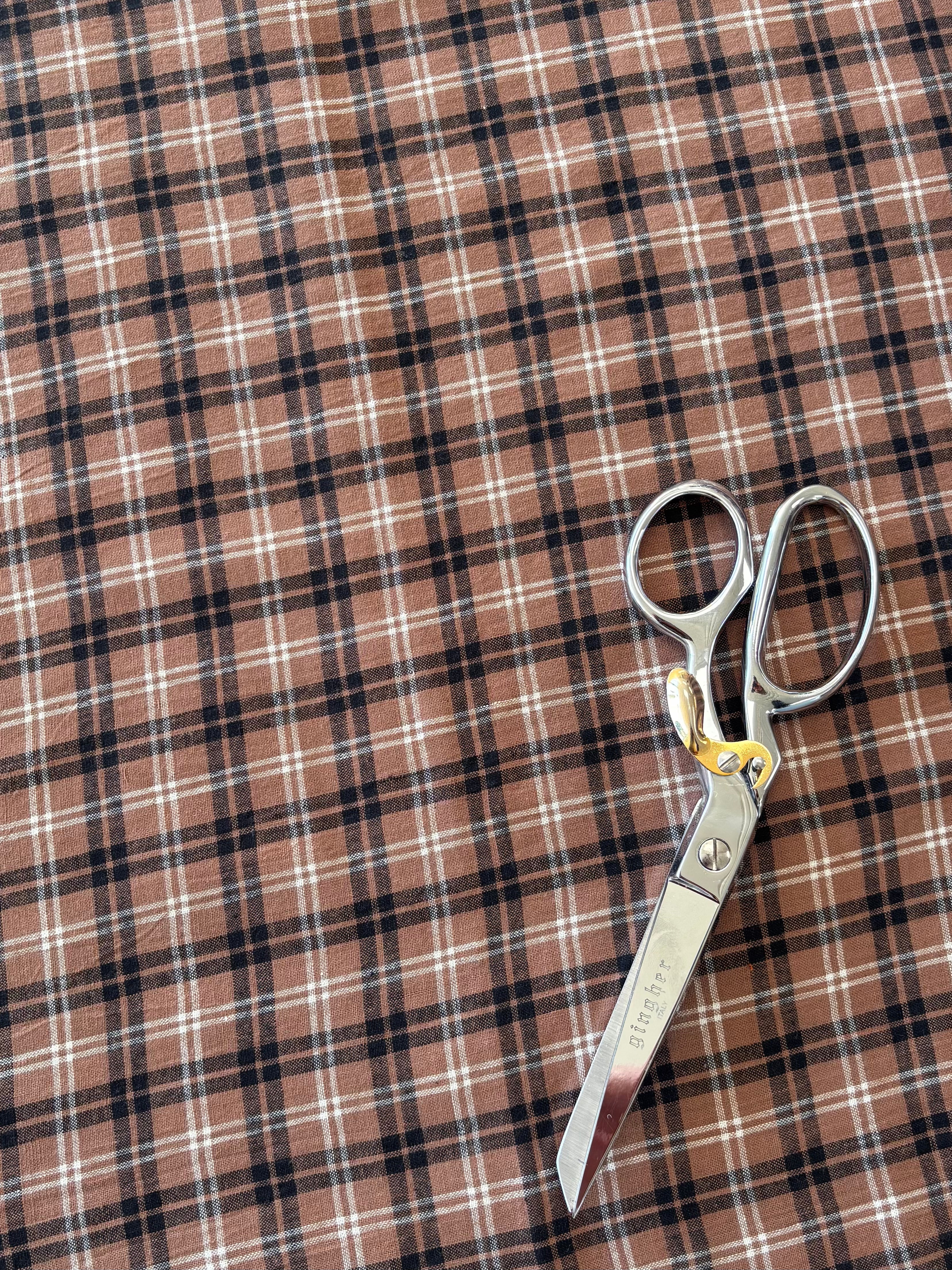 Cotton Handwoven - Brown and Black Plaid
