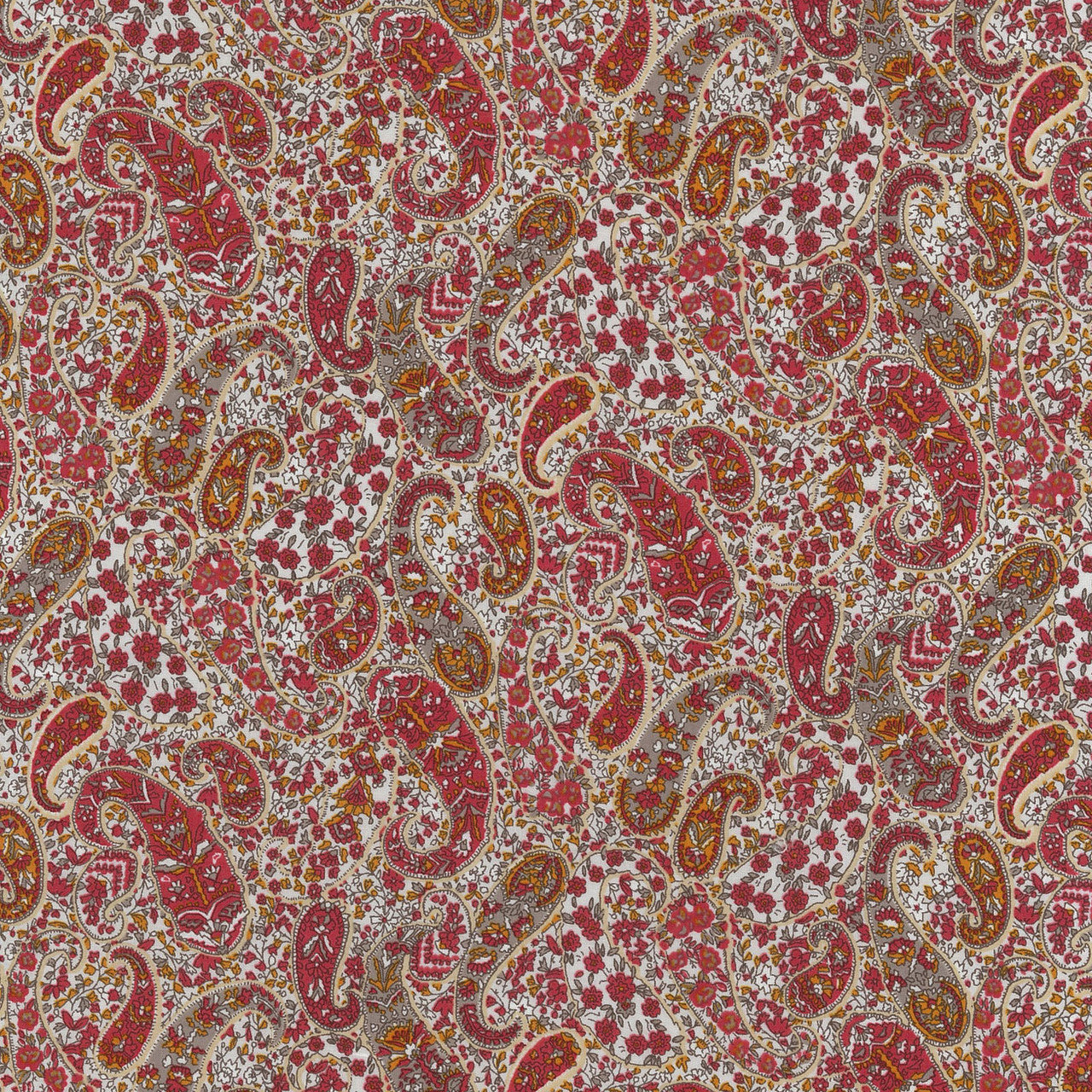 Kokka - Red Paisley Cotton Lawn
