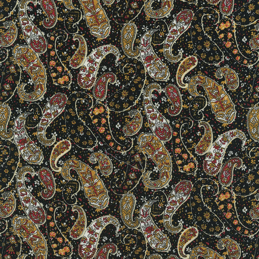 Kokka - Black Paisley Cotton Lawn