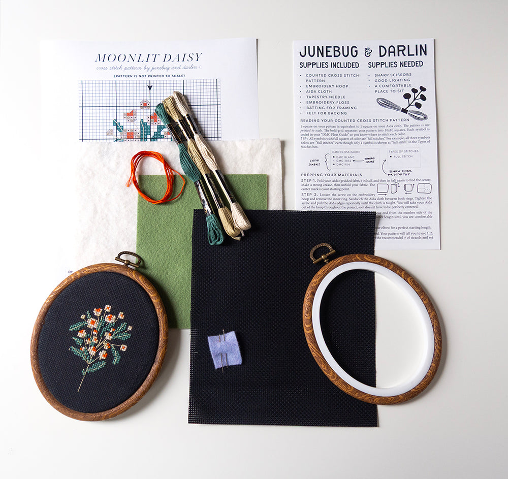 Moonlit Daisy Cross Stitch Kit