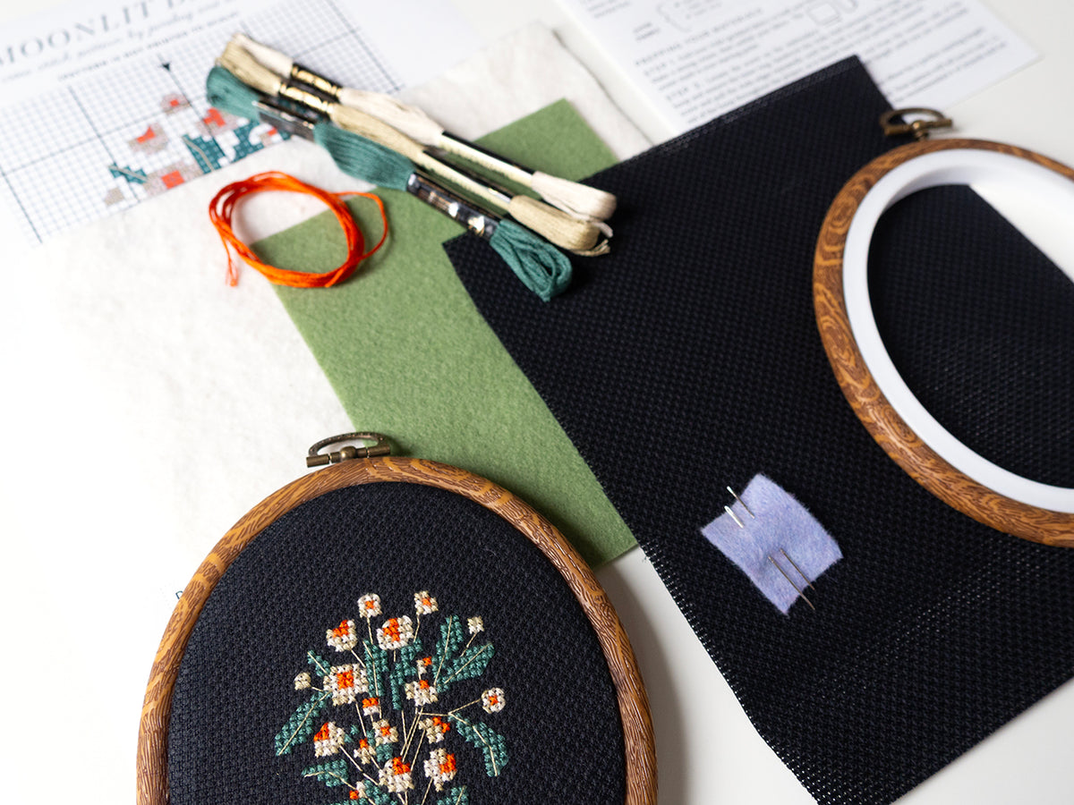 Moonlit Daisy Cross Stitch Kit