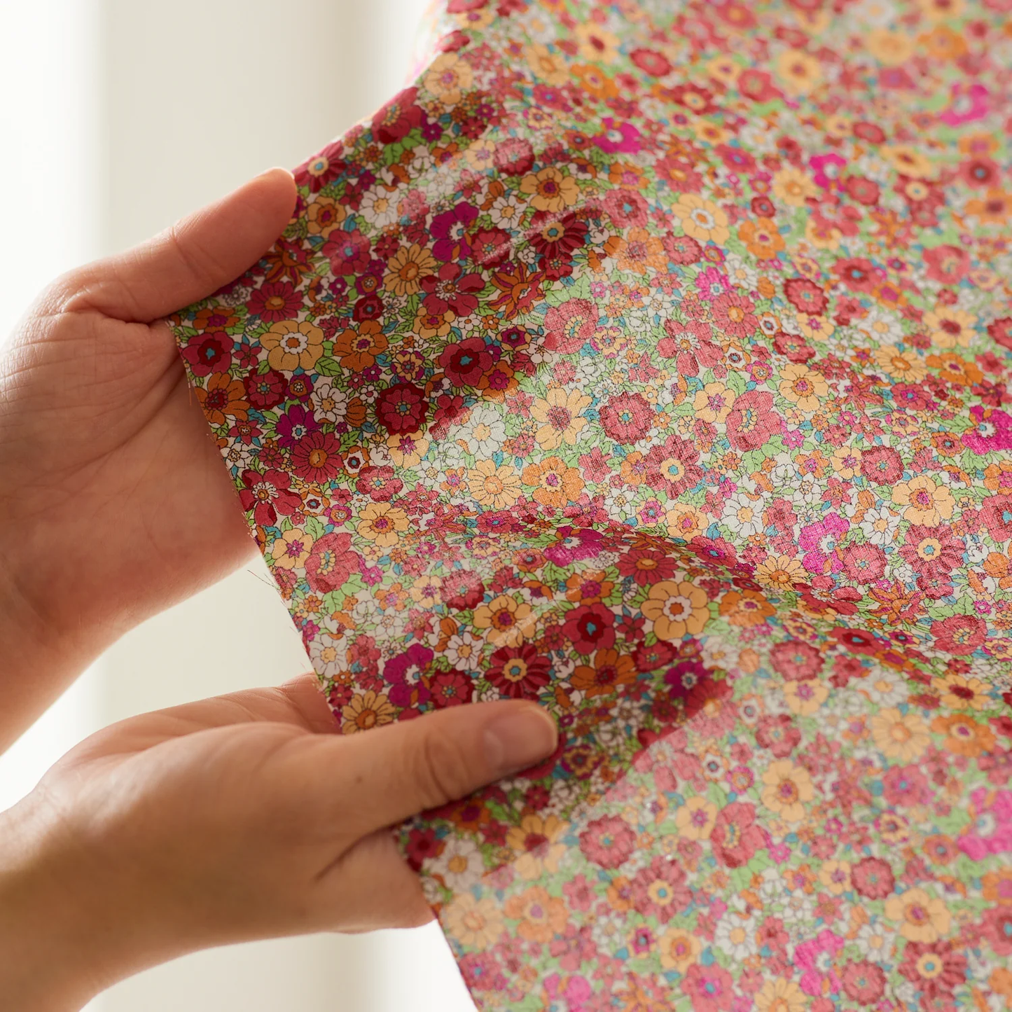 Kokka - Pink Floral Cotton Lawn