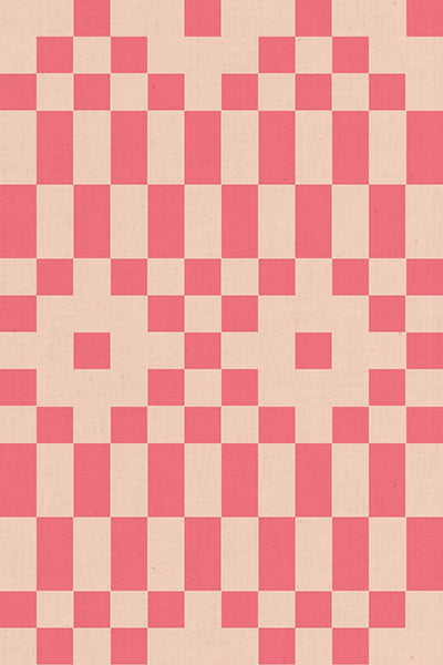 Lofi Linens - Bitmapped in Neon Coral