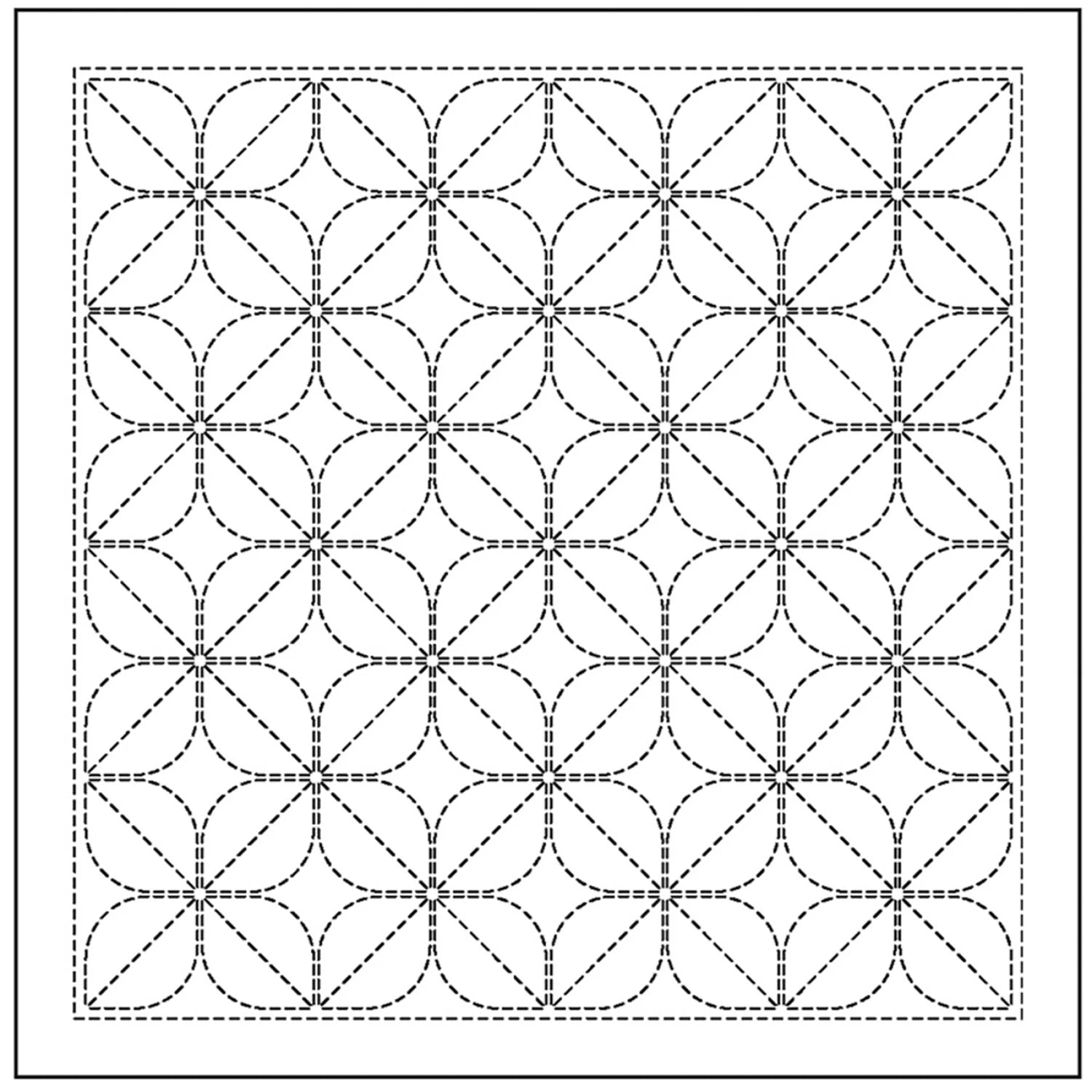 Sashiko Sampler - Traditional Kamon Design (White)