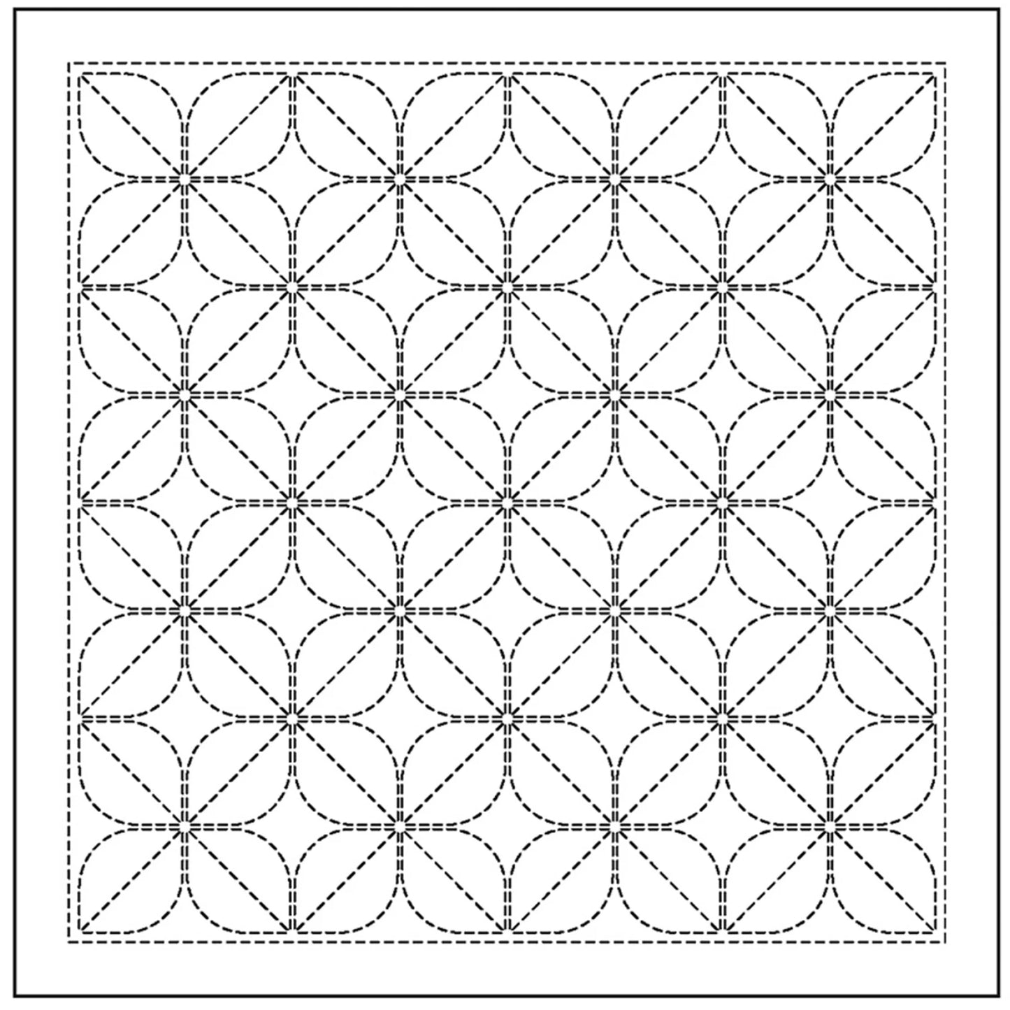 Sashiko Sampler - Traditional Kamon Design (White)