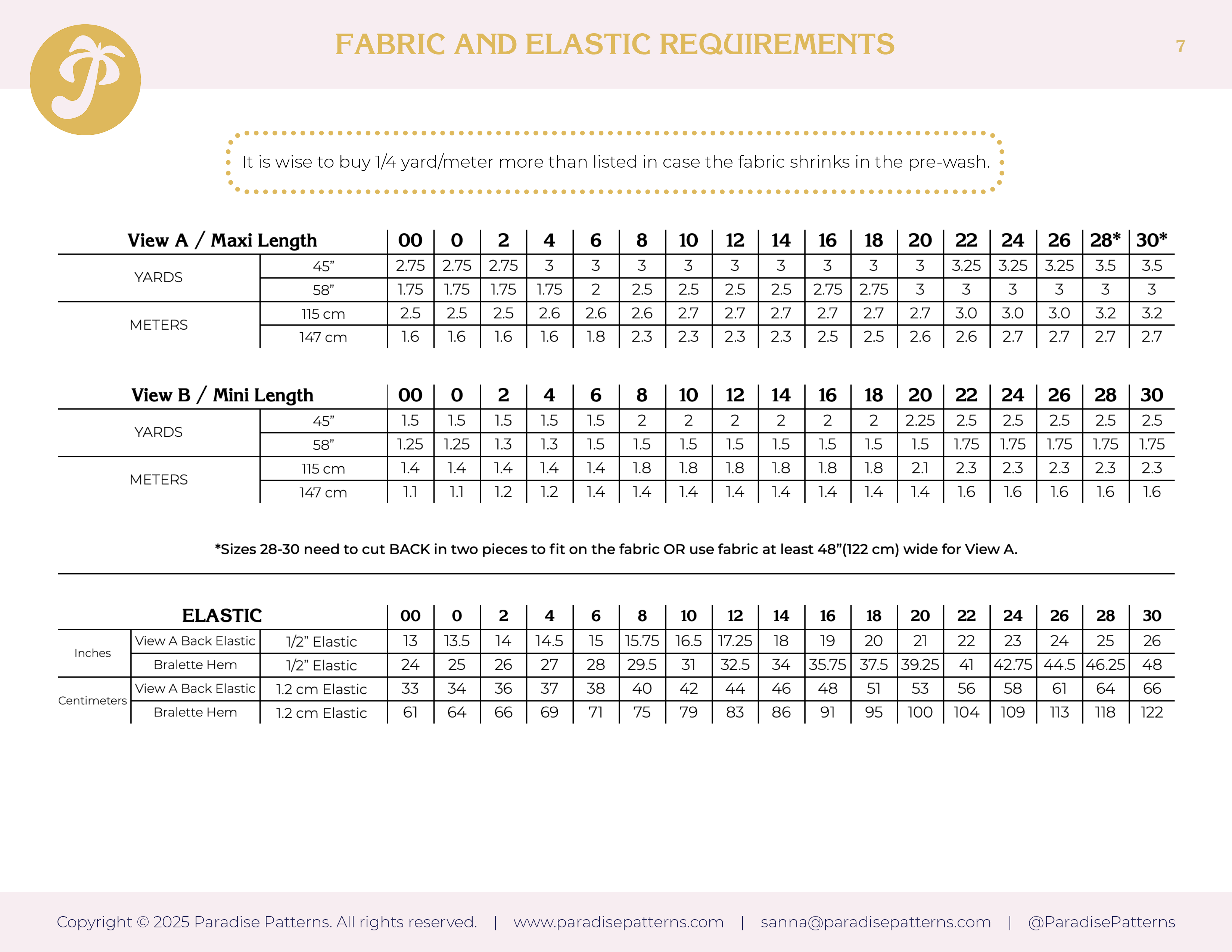 Paradise Patterns Solig Dress - PDF Pattern