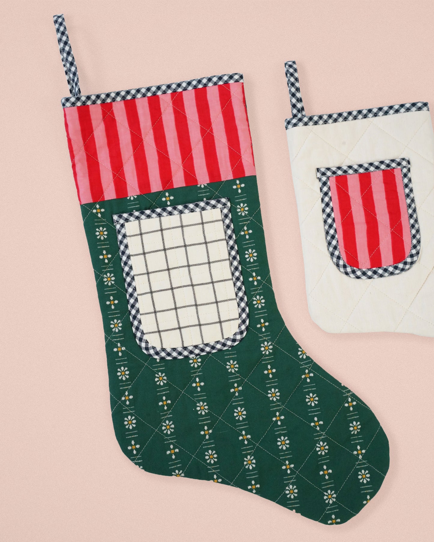 Matchy Matchy Sewing Club Quilted Pocket Stocking - PDF Pattern