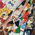 Kokka - Powerful Animal Cats Retro Oxford (Natural)