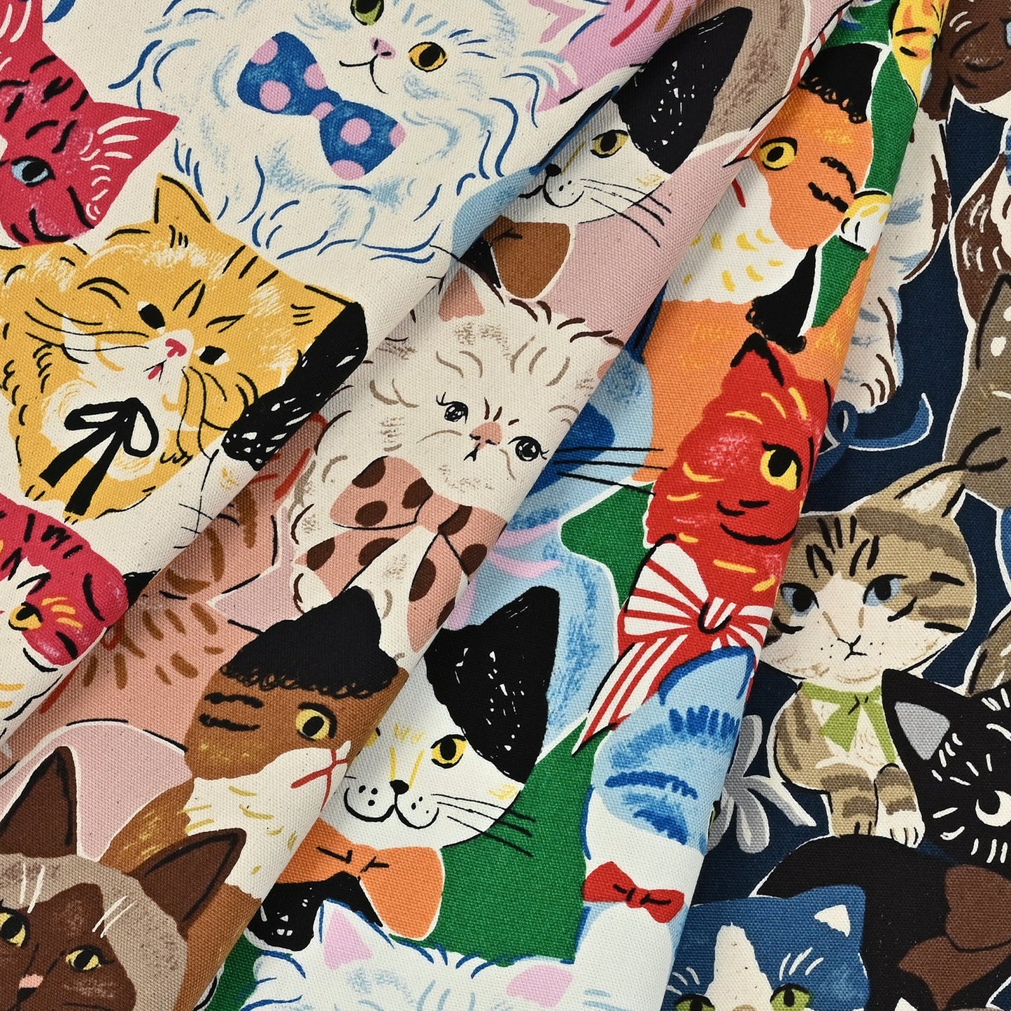 Kokka - Powerful Animal Cats Retro Oxford (Natural)