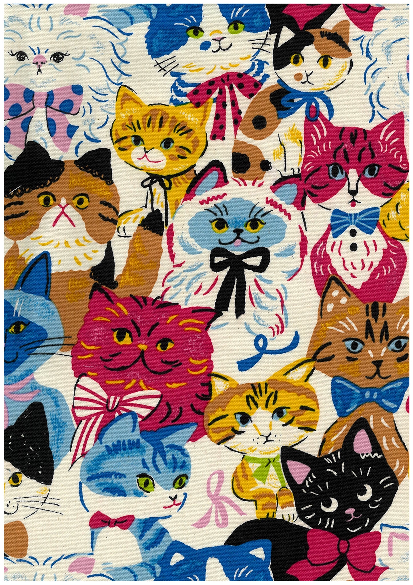 Kokka - Powerful Animal Cats Retro Oxford (Natural)