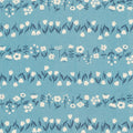 Kokka - Simple Palette Flowers Cotton Oxford (Sax Blue)