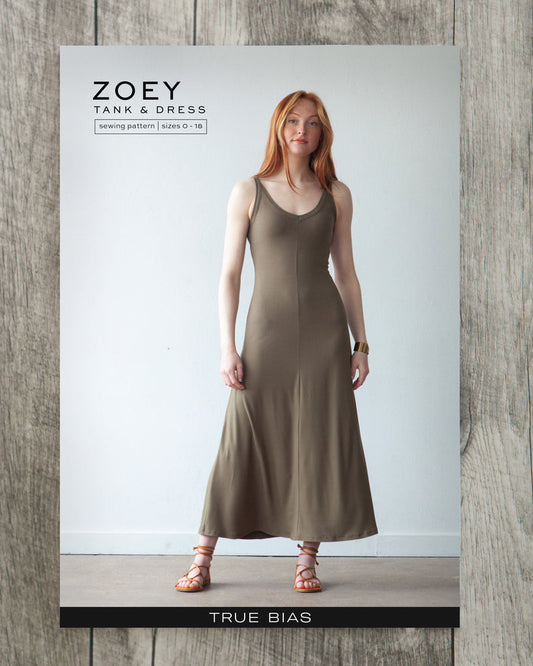 True Bias Zoey Dress, Sizes 0-18 - Paper Pattern