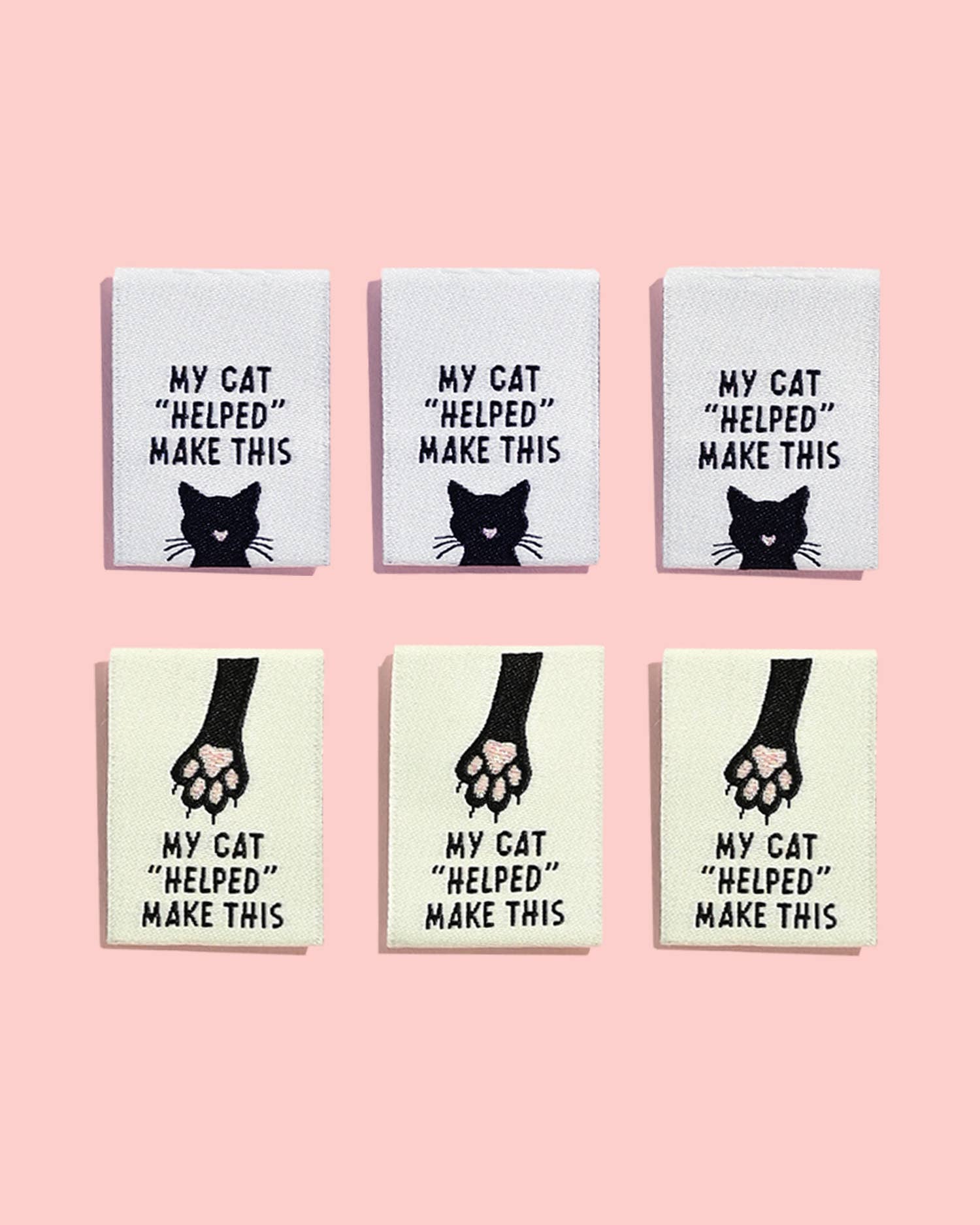 My Cat "Helped" Me Make This Woven Labels
