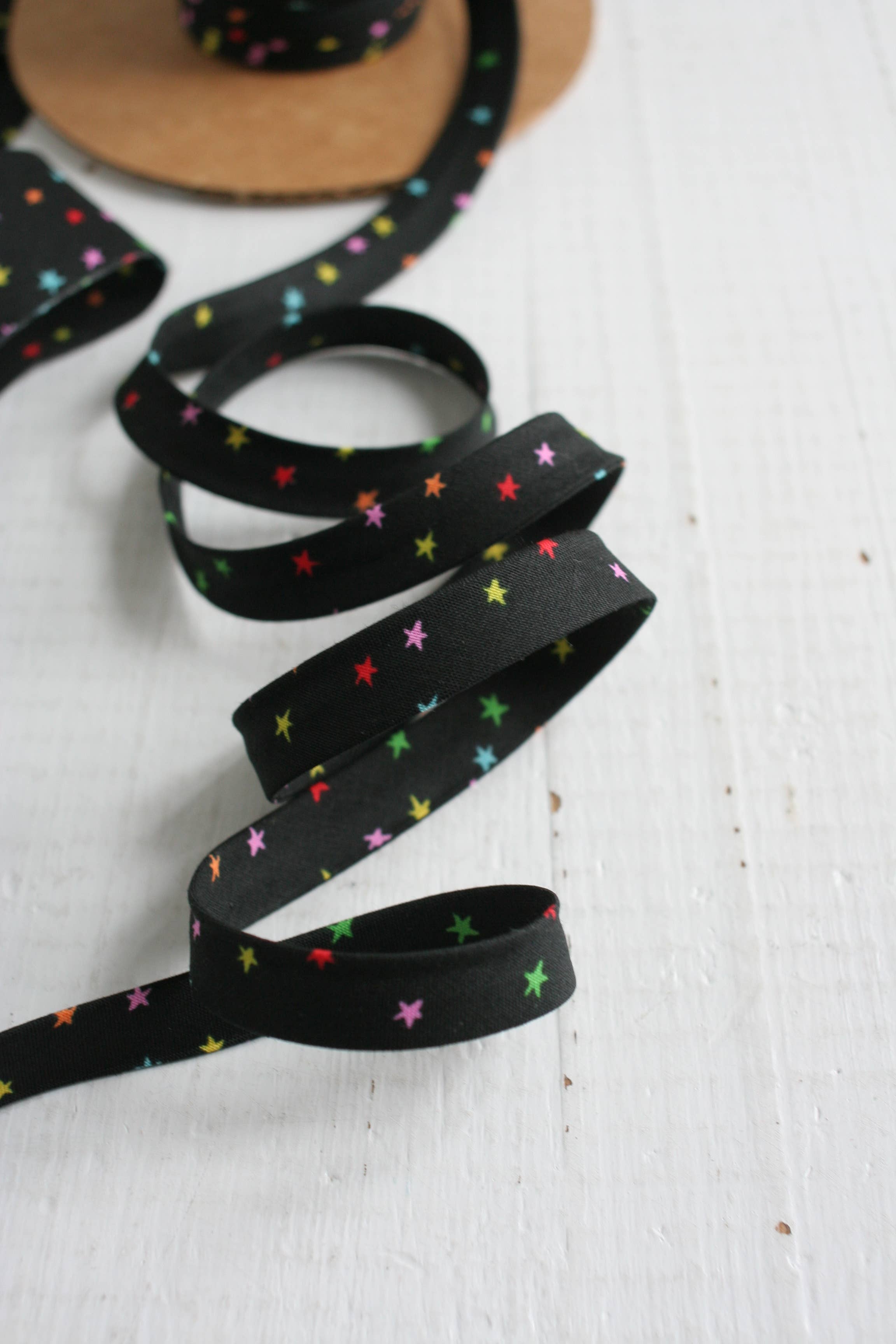 1/2" Double Fold Bias Binding - Starry (by the yard)
