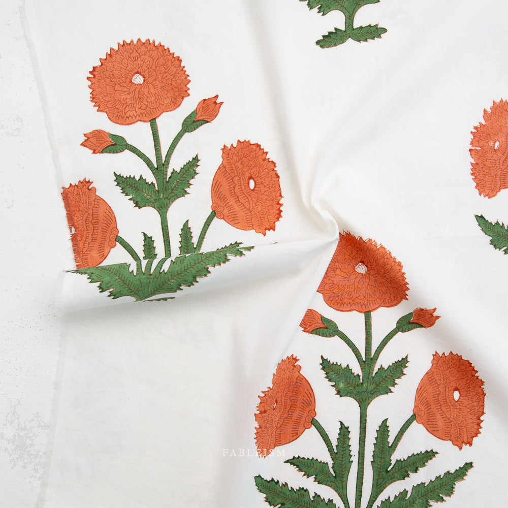 Indian Block Print: Boho Floral in Sienna