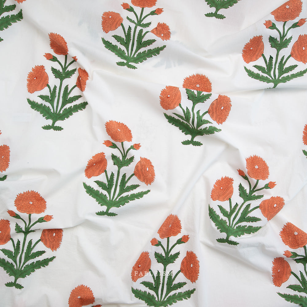 Indian Block Print: Boho Floral in Sienna