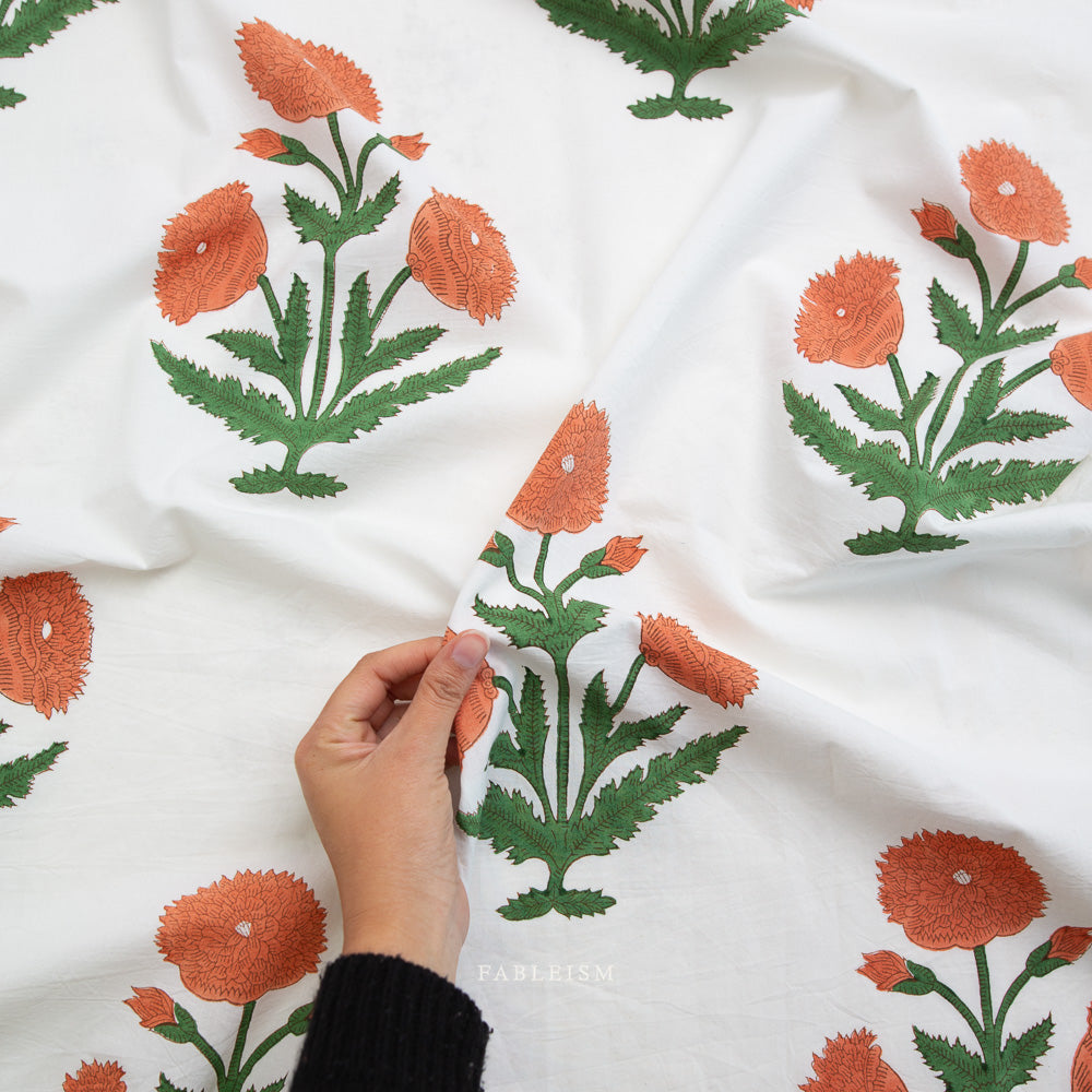 Indian Block Print: Boho Floral in Sienna