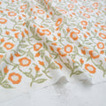 Indian Block Print: Trumpet Vines in Sage