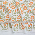 Indian Block Print: Trumpet Vines in Sage