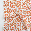 Indian Block Print: Trumpet Vines in Sienna