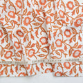 Indian Block Print: Trumpet Vines in Sienna