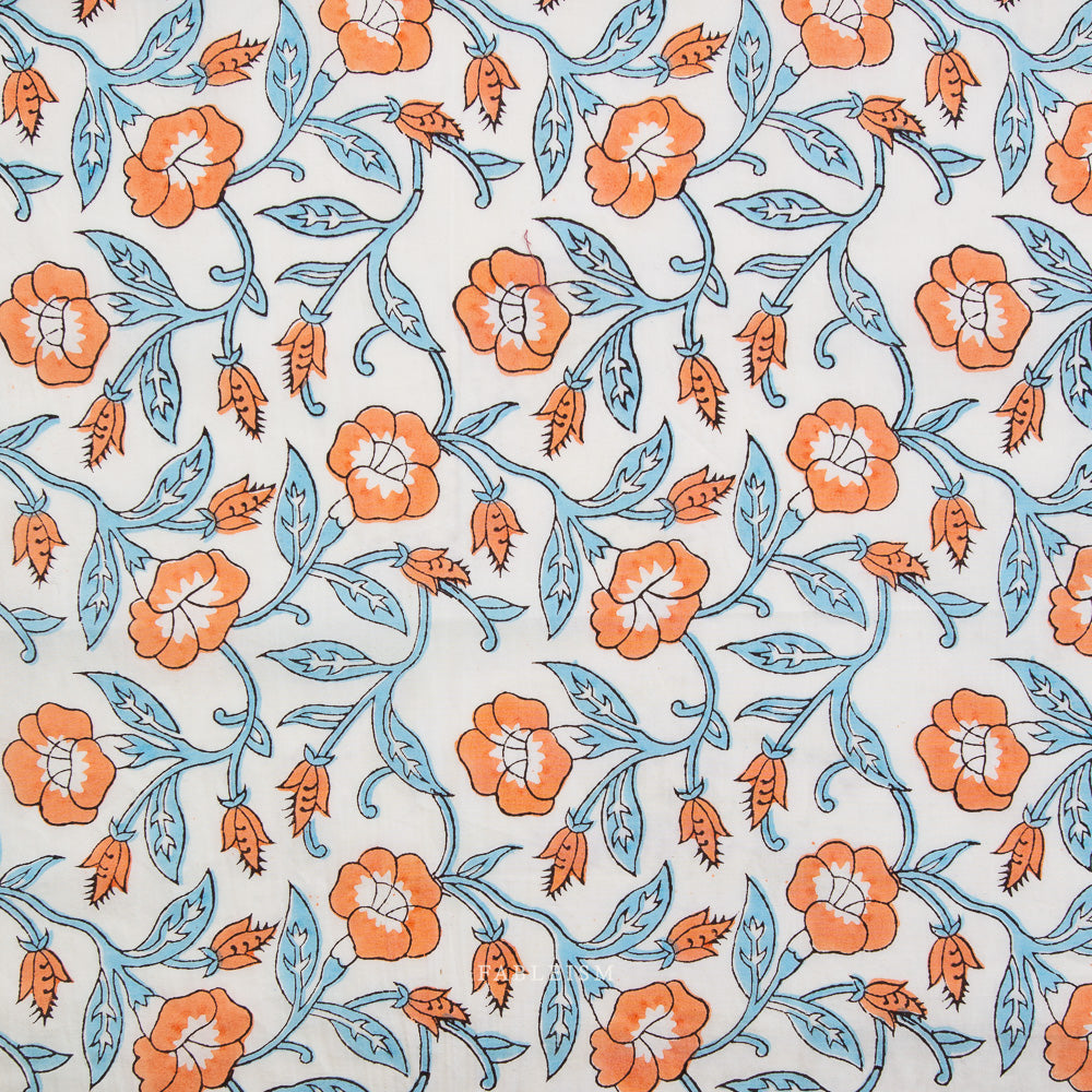 Indian Block Print: Trumpet Vines in Winter