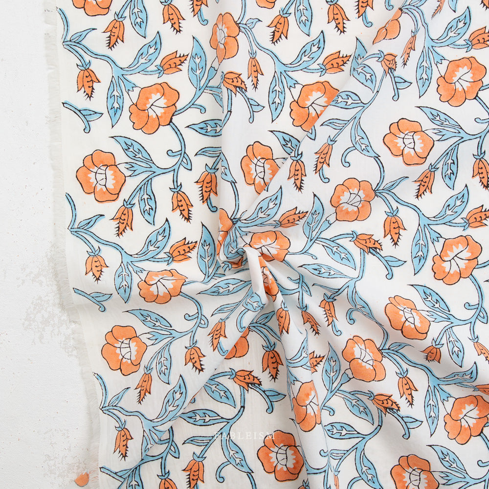 Indian Block Print: Trumpet Vines in Winter
