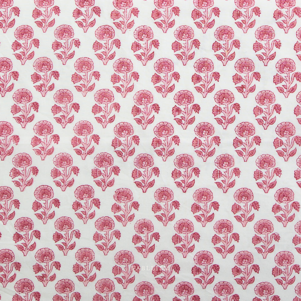 Indian Block Print: Stamp Floral in Pink