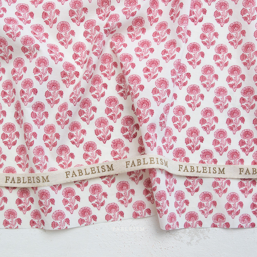 Indian Block Print: Stamp Floral in Pink