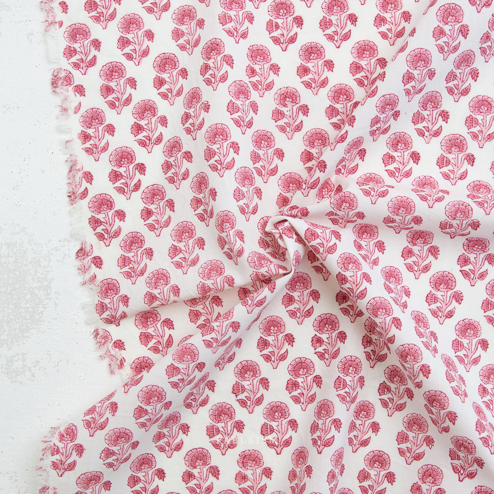 Indian Block Print: Stamp Floral in Pink