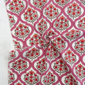 Indian Block Print: Lattice Floral in Pink