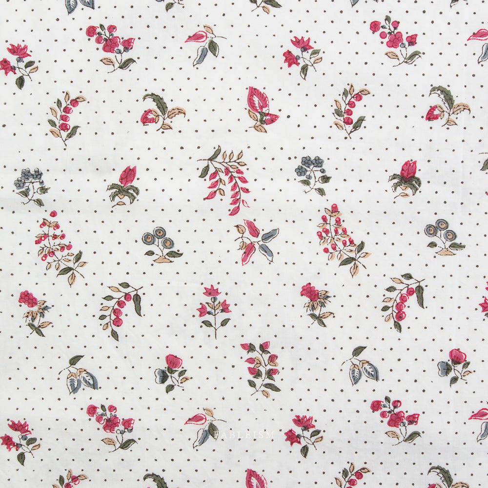 Indian Block Print: Dottie Floral in Cream