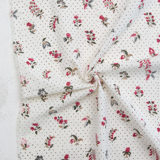 Indian Block Print: Dottie Floral in Cream
