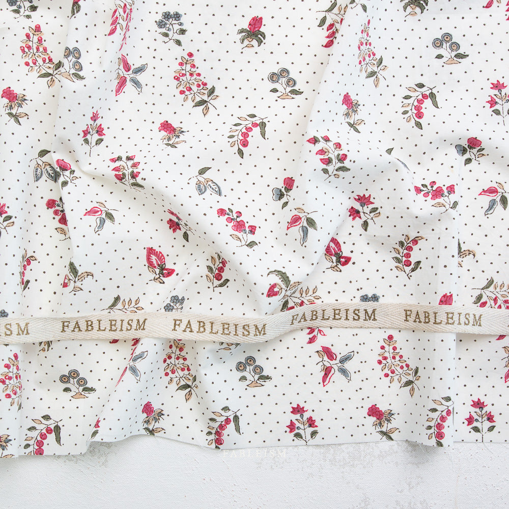 Indian Block Print: Dottie Floral in Cream