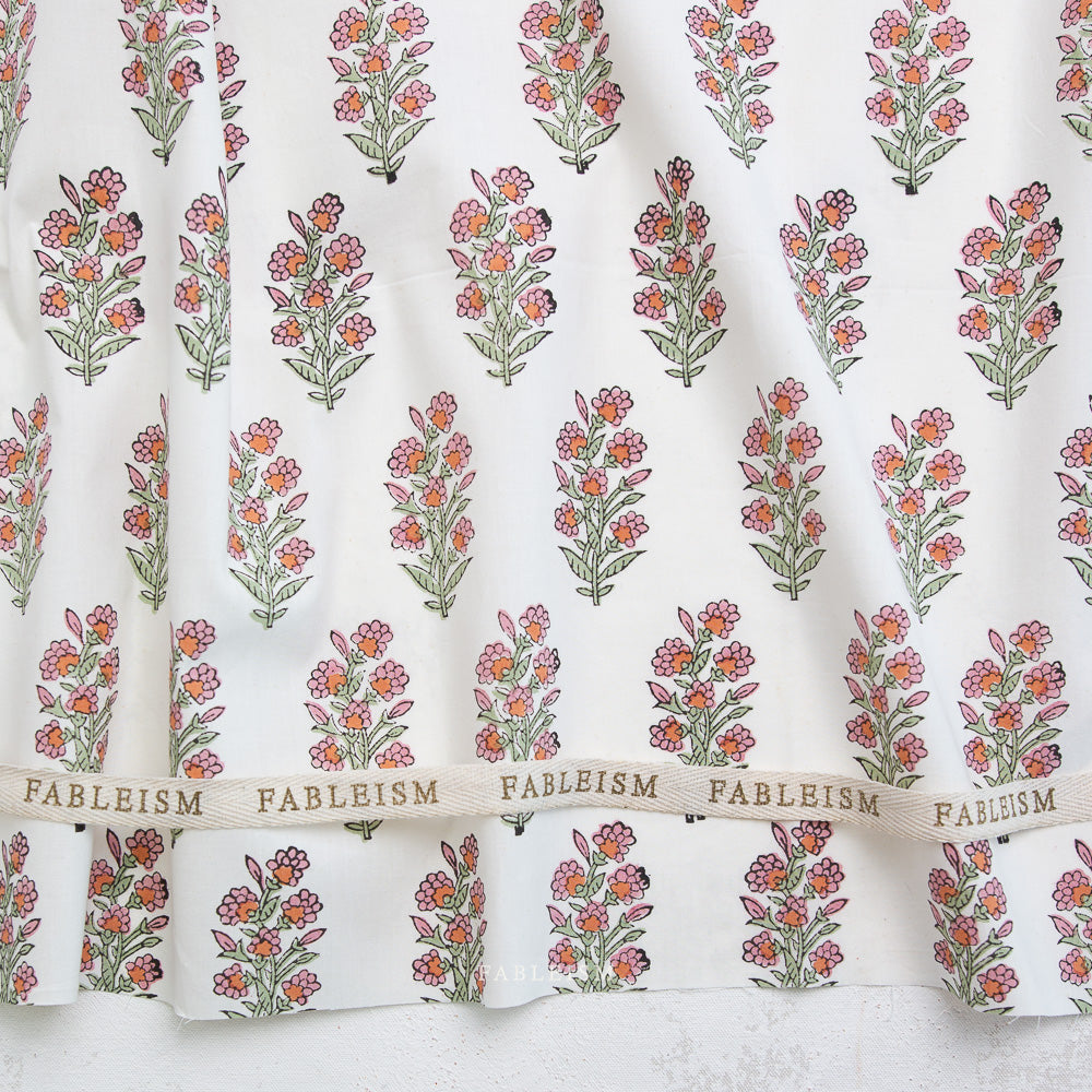 Indian Block Print: Wild Floral in Blushing